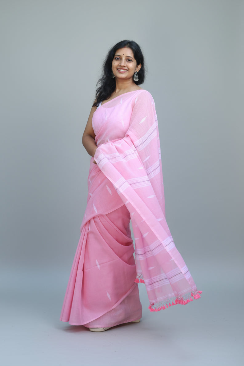 Roselin, pure mul cotton saree.