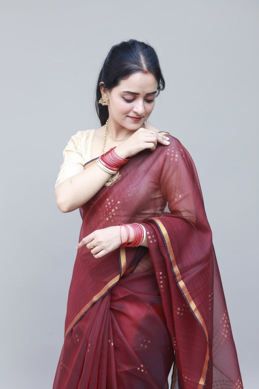 Sangria sitara, muslin saree.