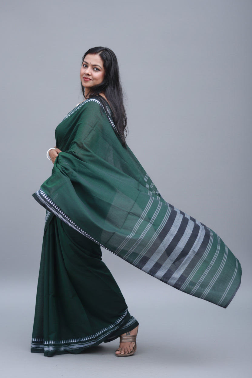 Pine forest, pure cotton Dhonekhali saree.
