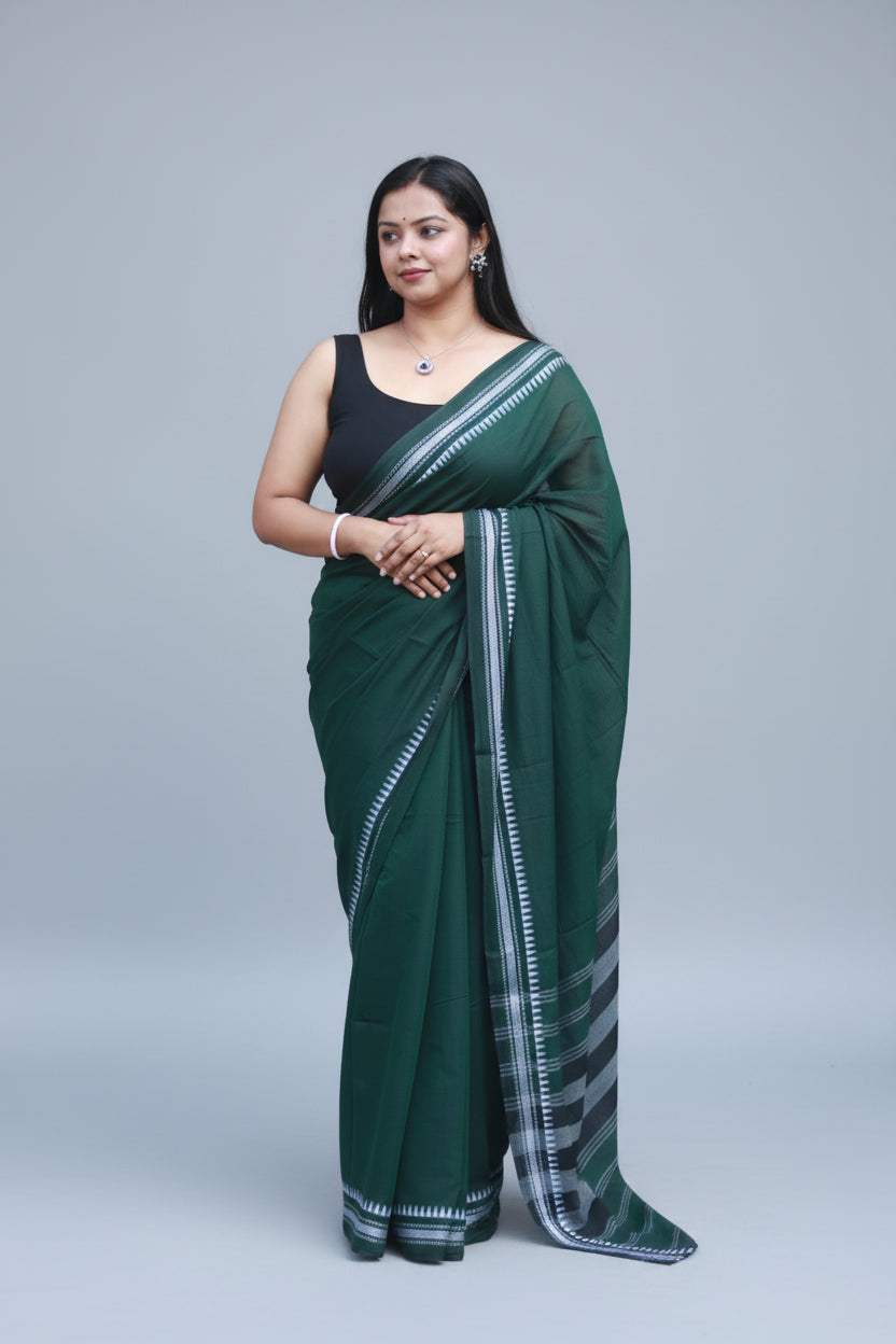 Pine forest, pure cotton Dhonekhali saree.