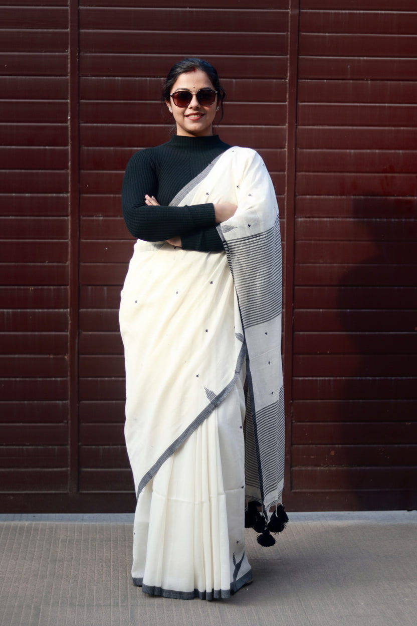 Black Pearl, pure cotton handloom saree.