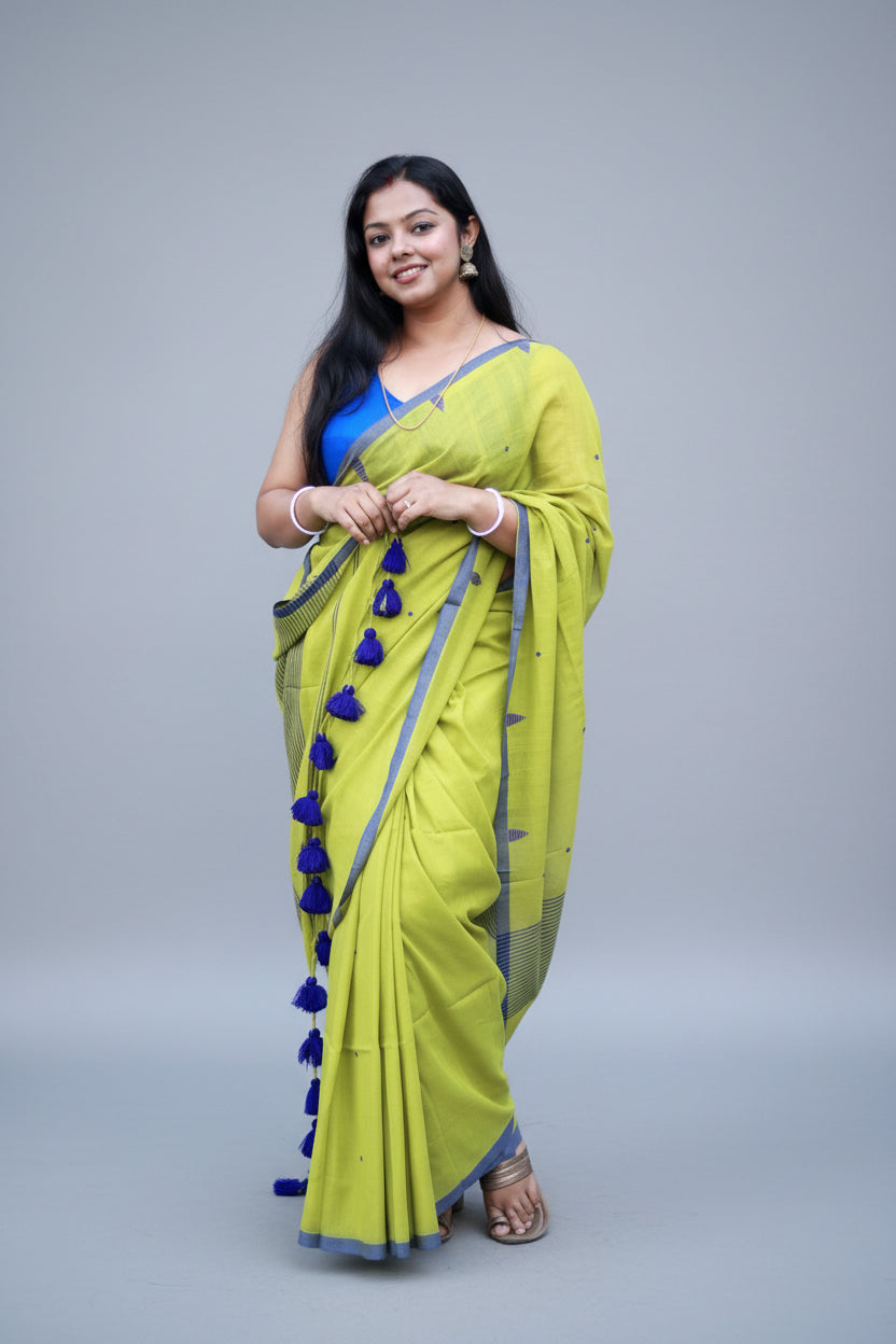 Lemon dale, pure cotton saree