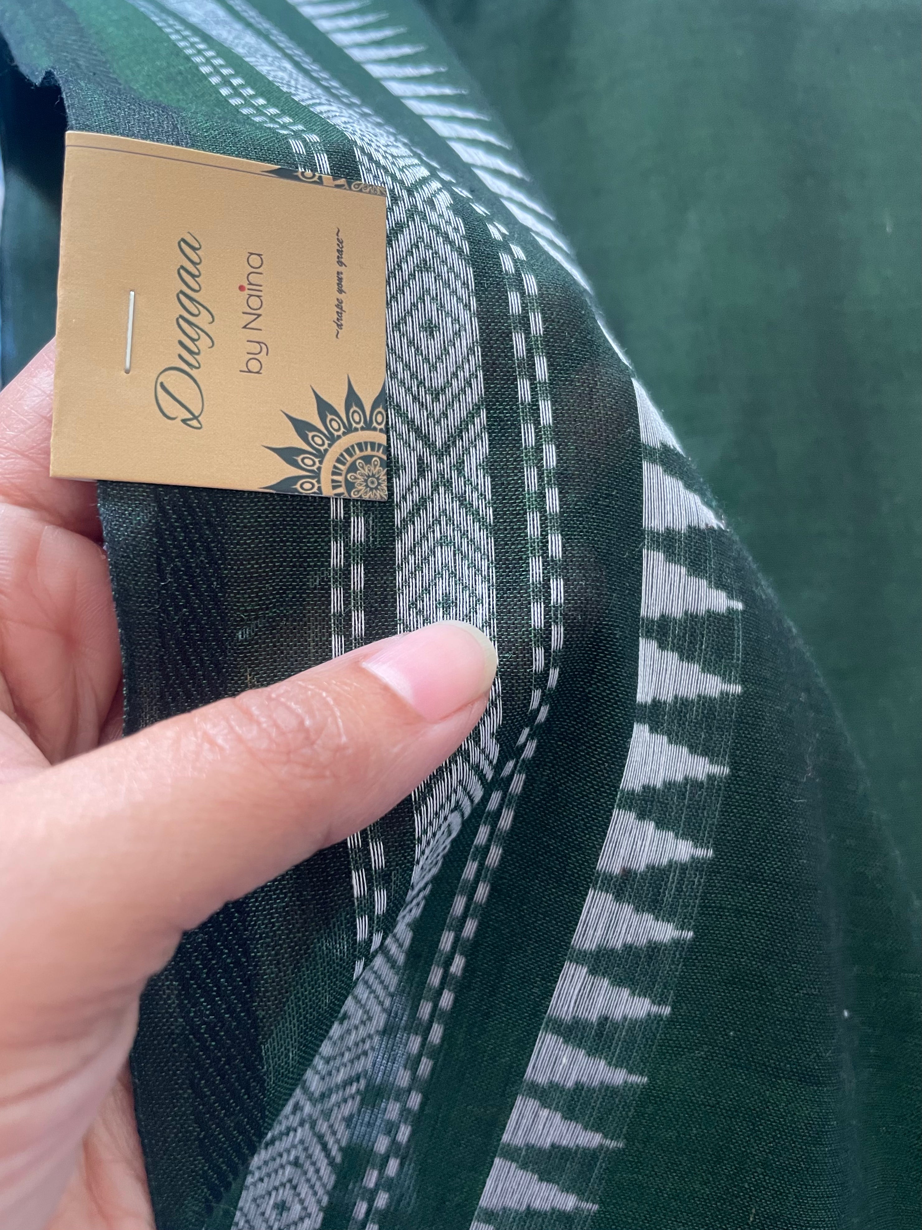 Pine forest, pure cotton Dhonekhali saree.