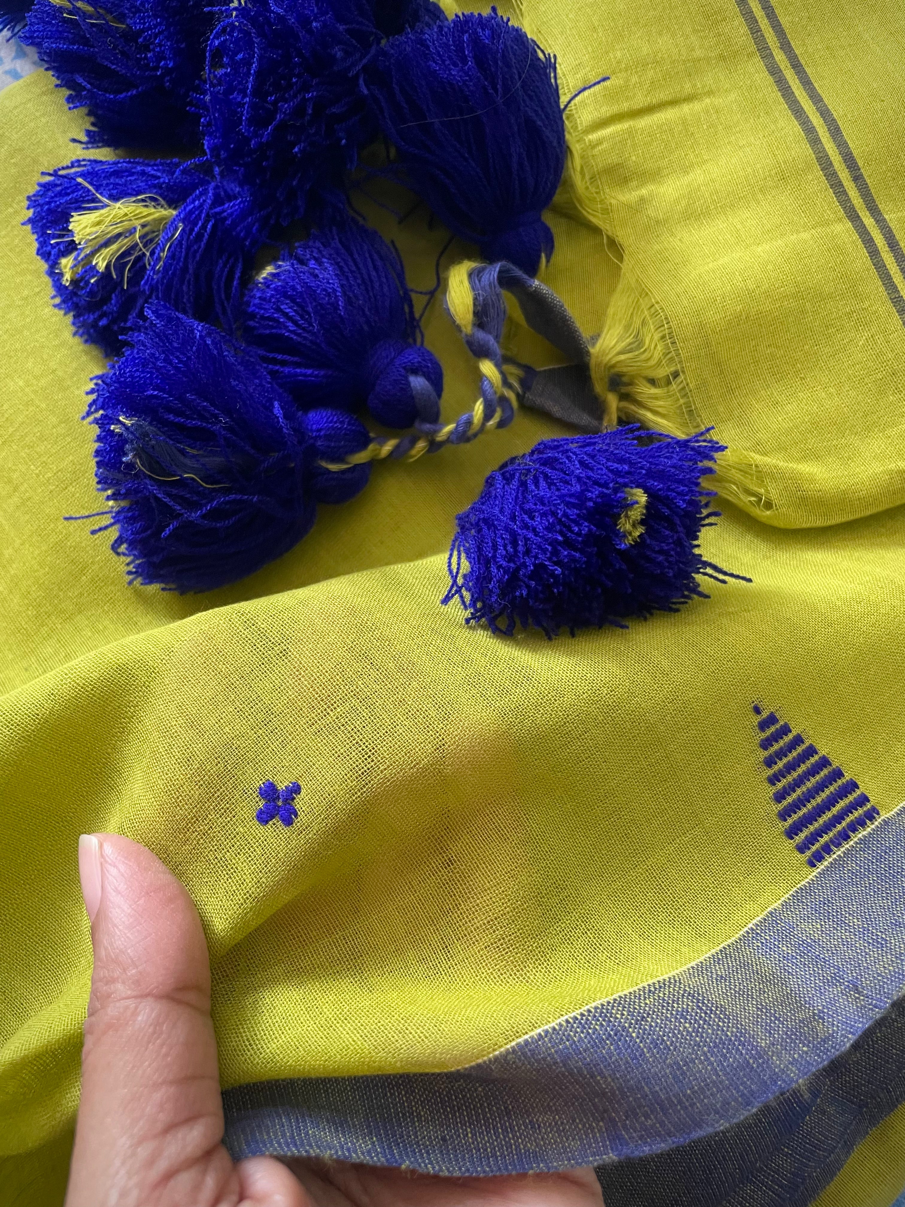 Lemon dale, pure cotton saree