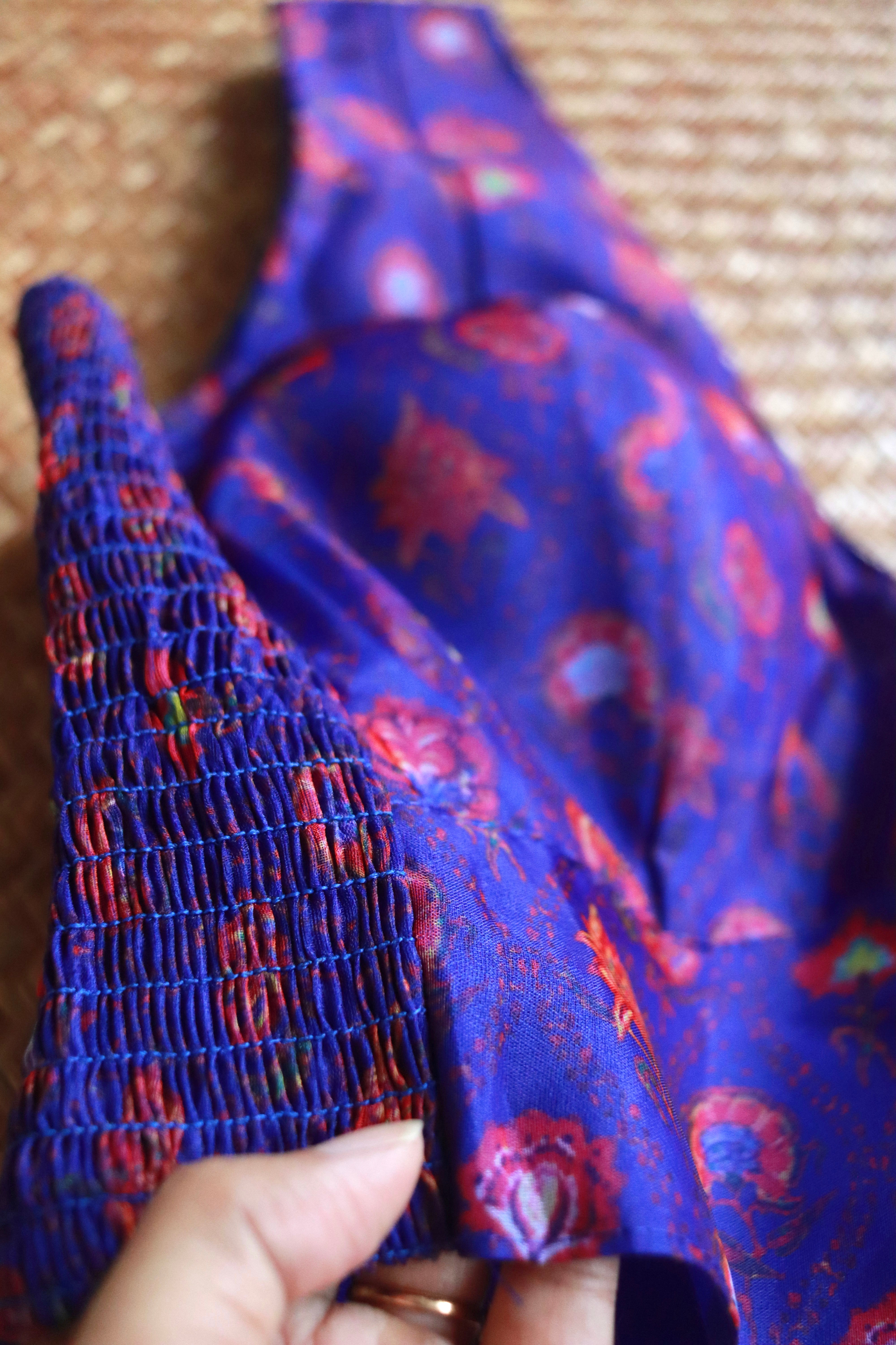 Floralista blue organza blouse