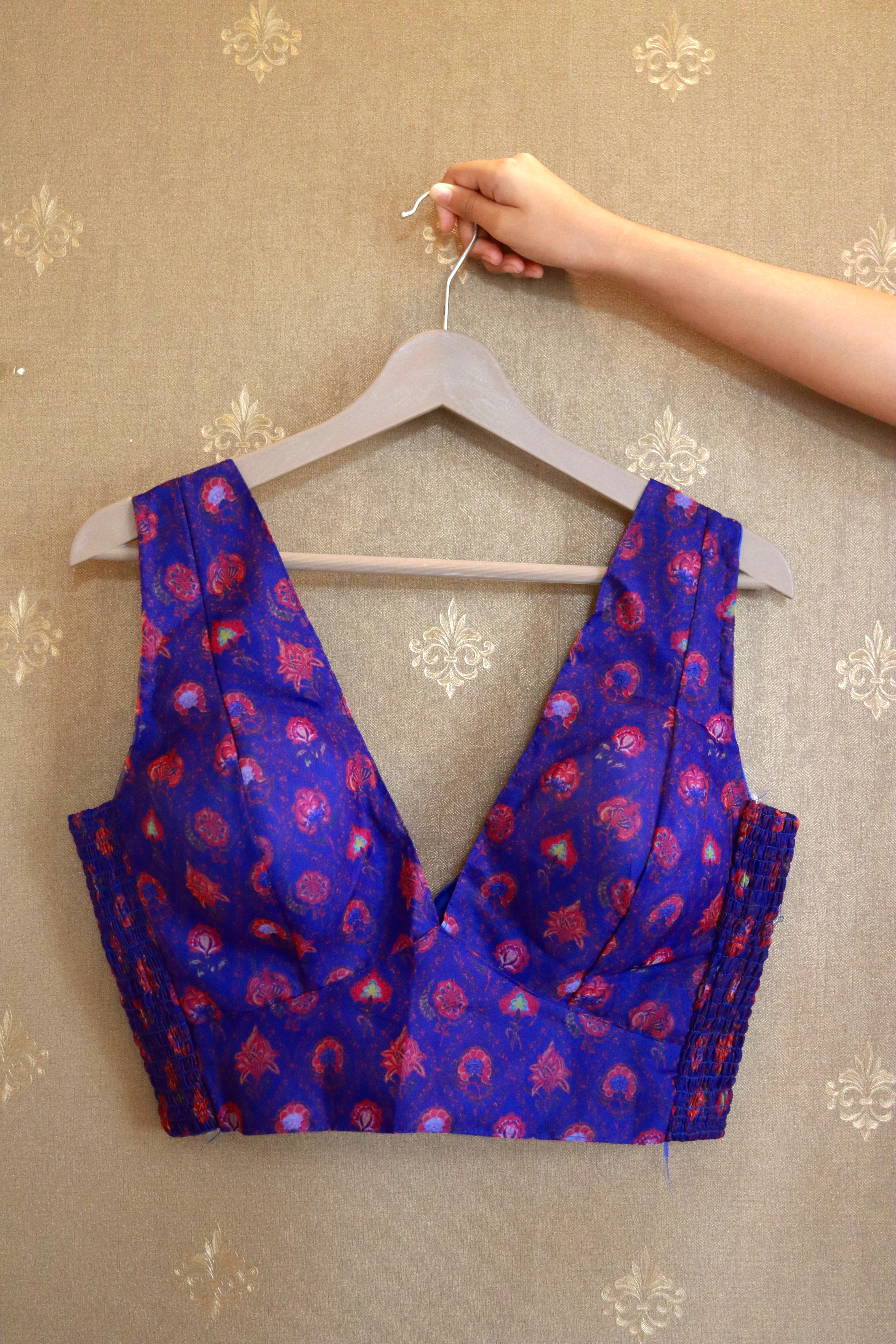 Floralista blue organza blouse