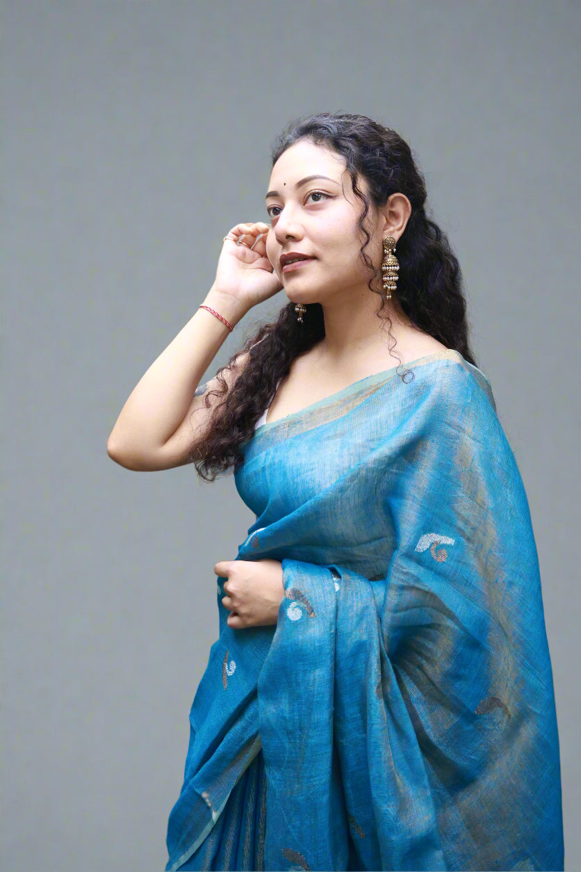 Bloom in linen (blue)