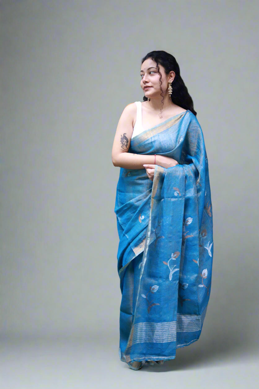 Bloom in linen (blue)