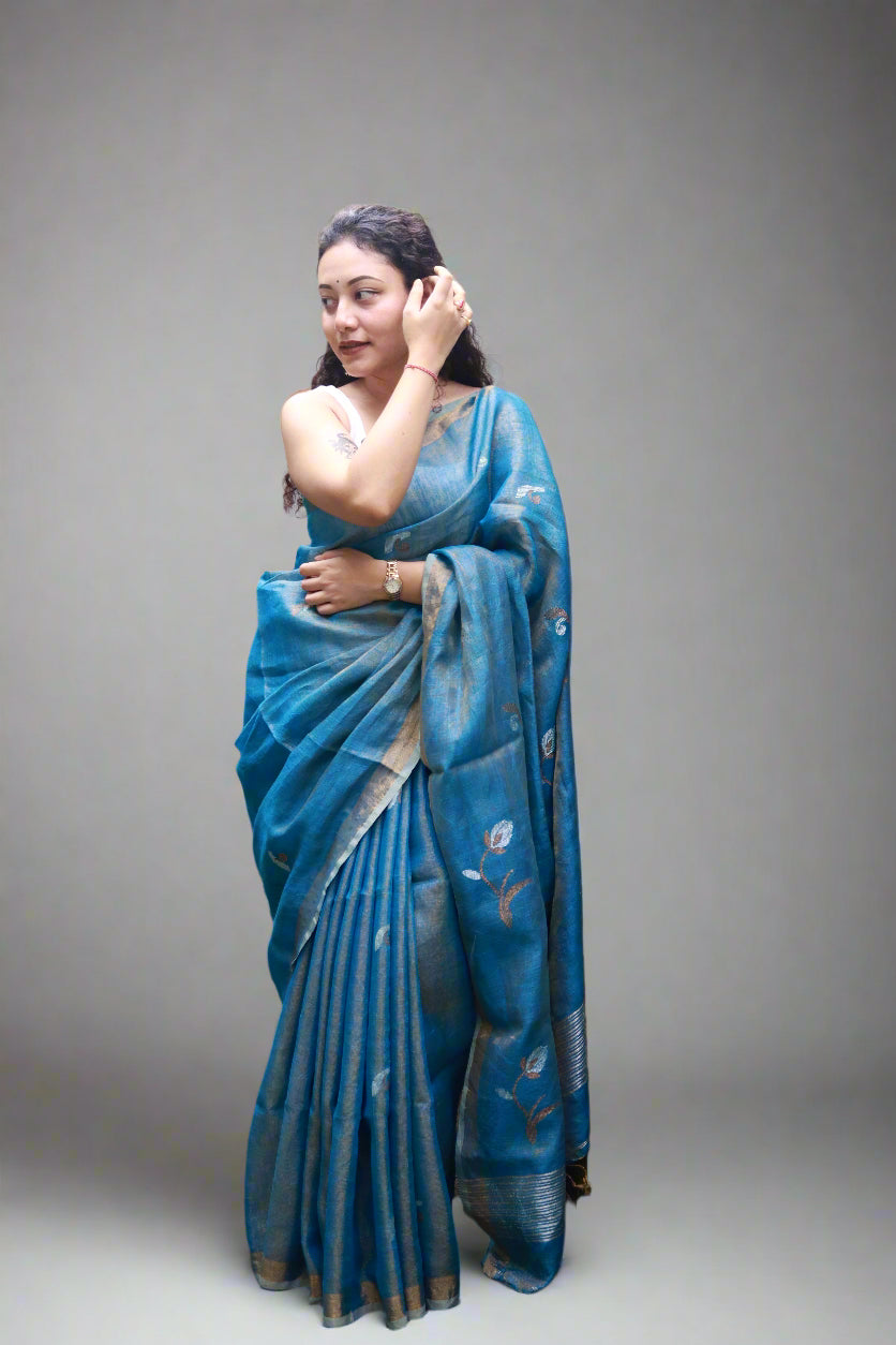 Bloom in linen (blue)