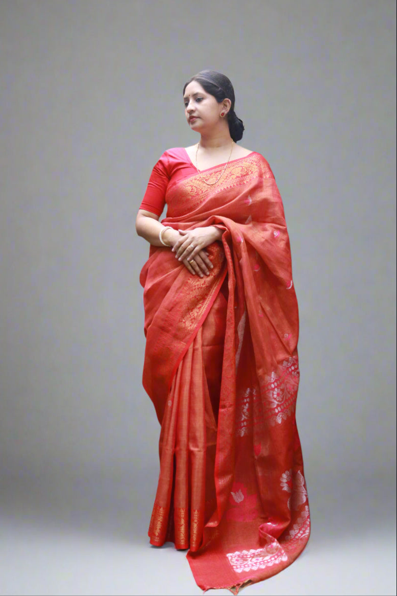 Lava bloom in banarsi linen