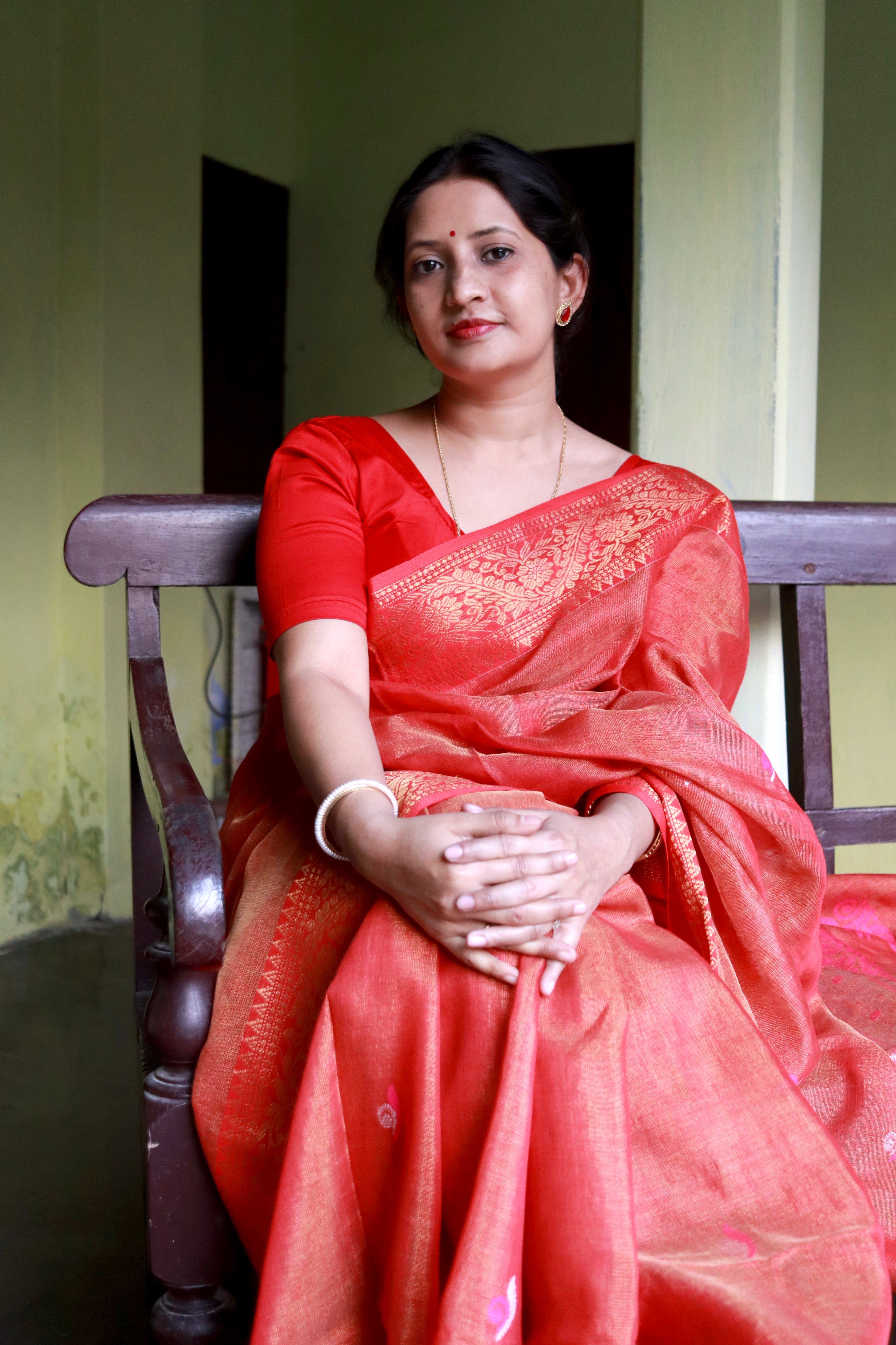 Lava bloom in banarsi linen