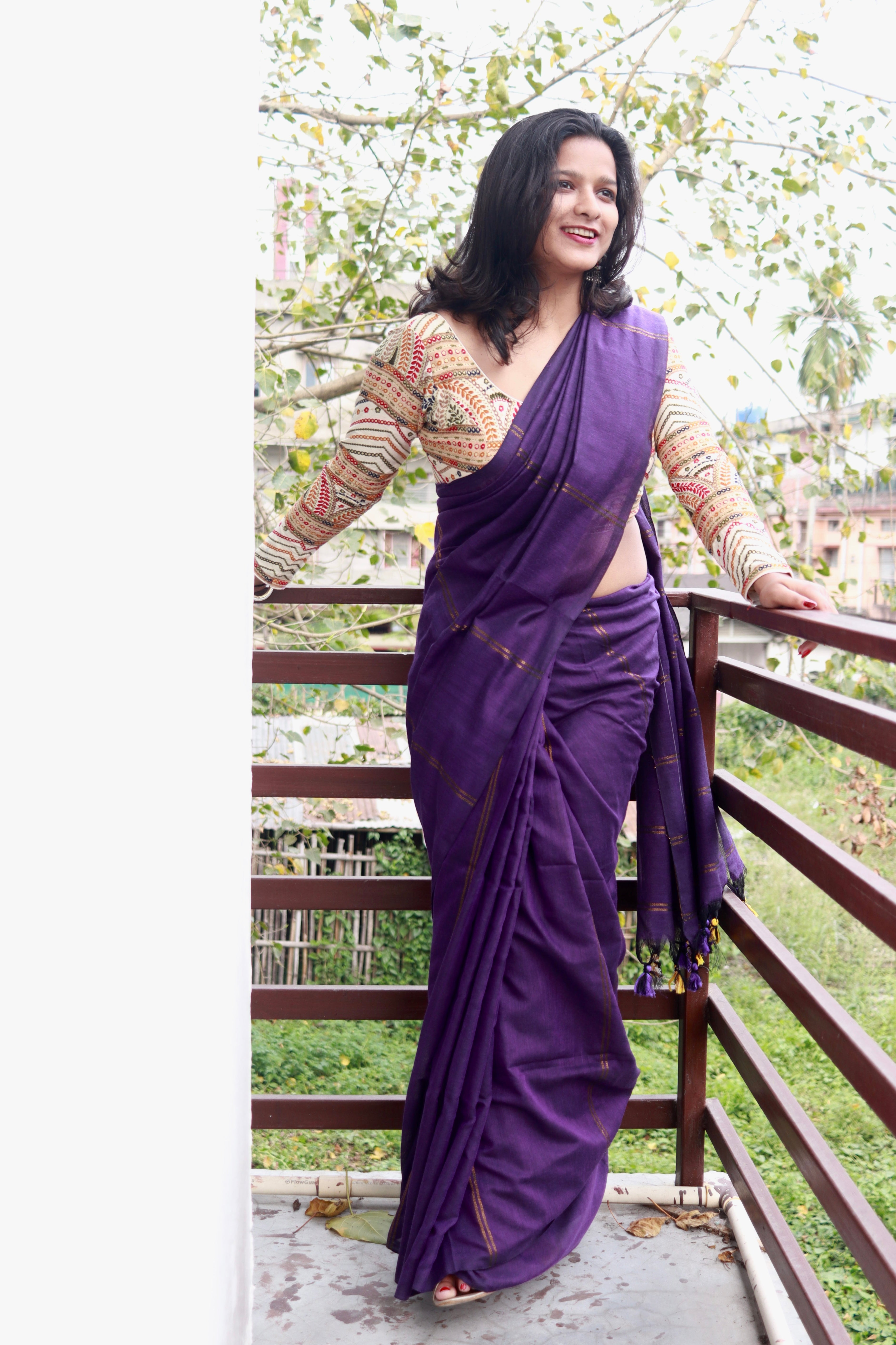 Plum in zari