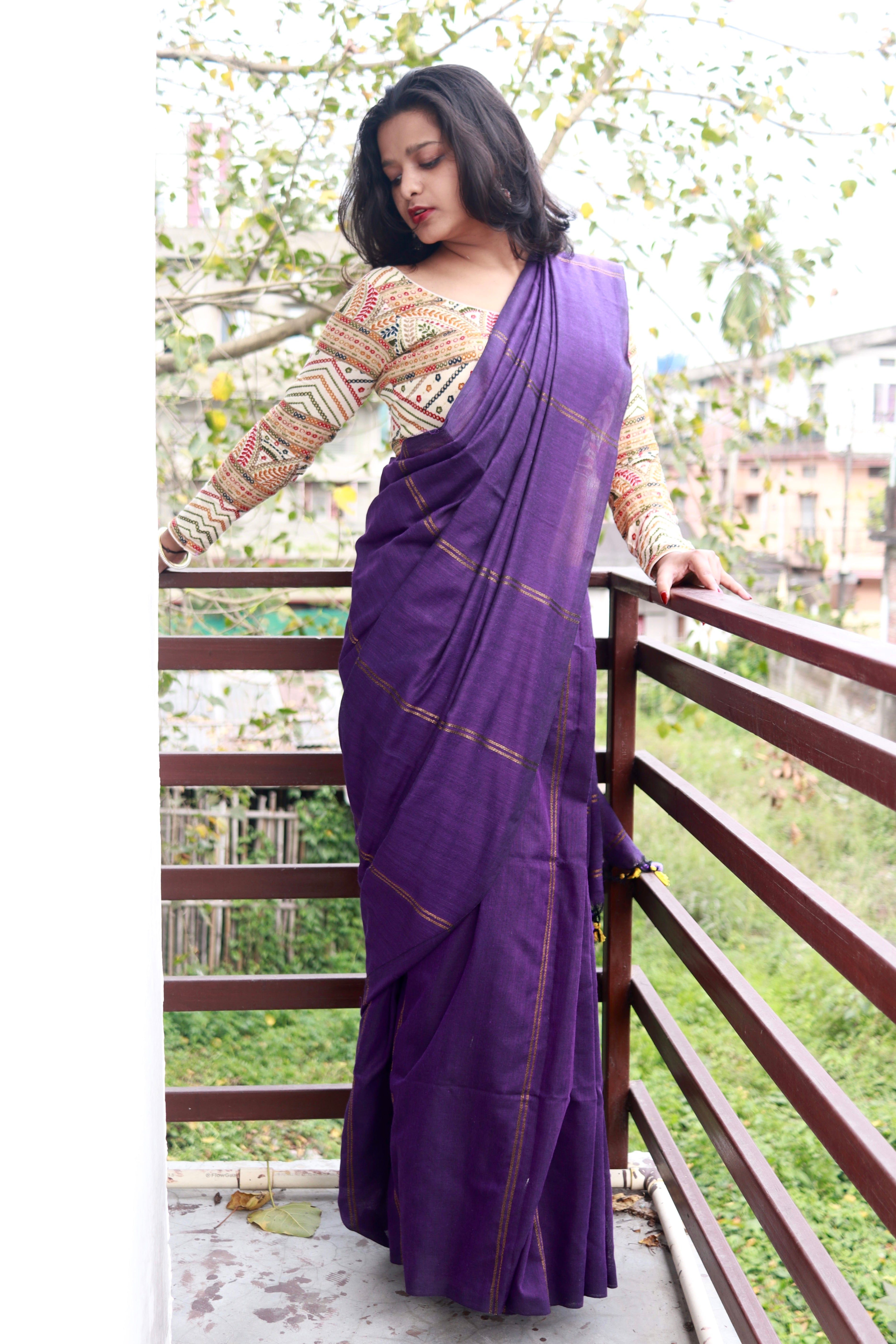 Plum in zari