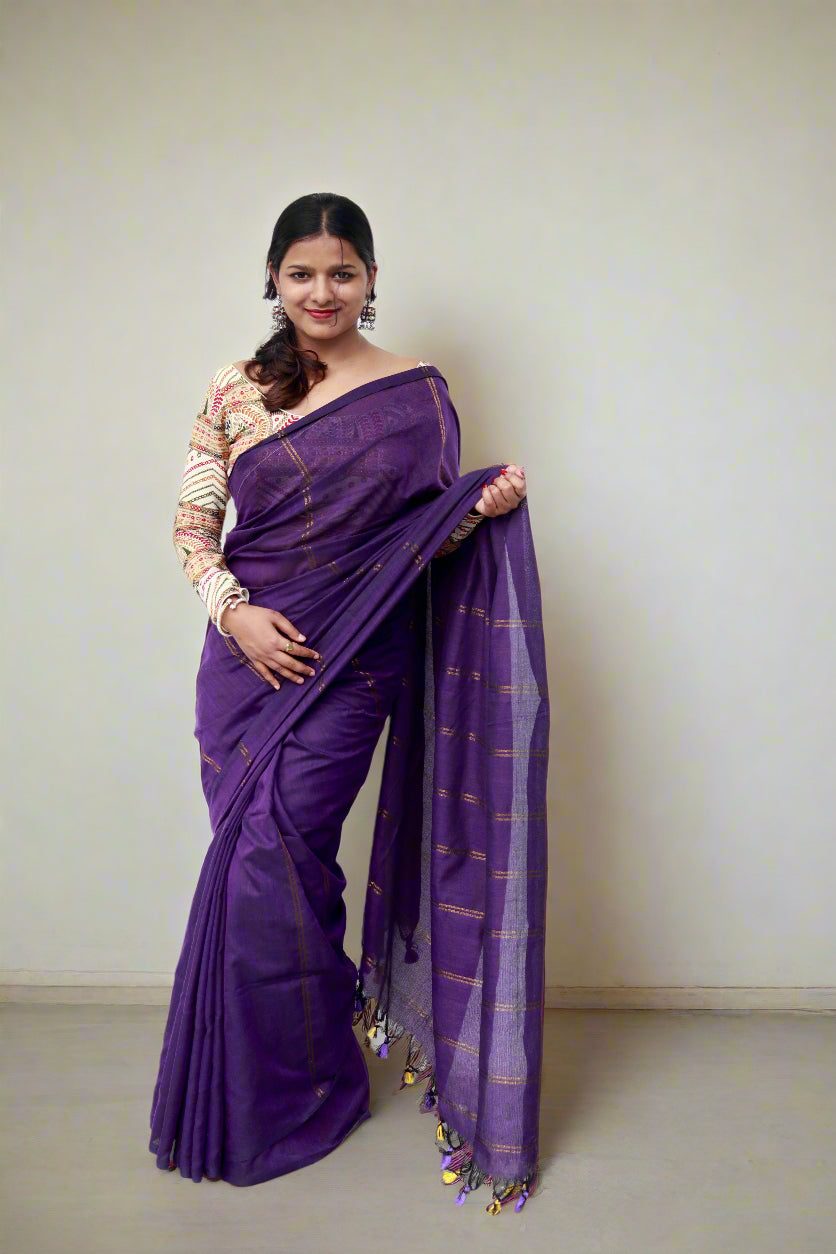 Plum in zari