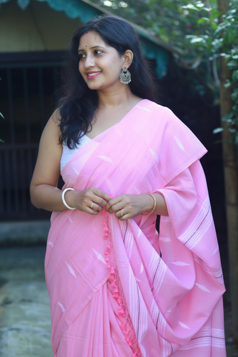 Roselin, pure mul cotton saree.