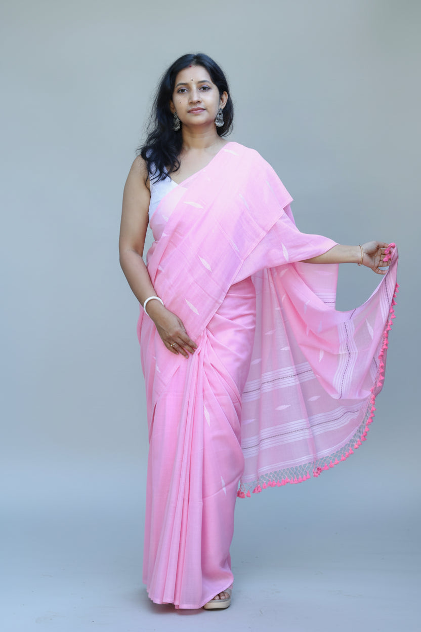 Roselin, pure mul cotton saree.