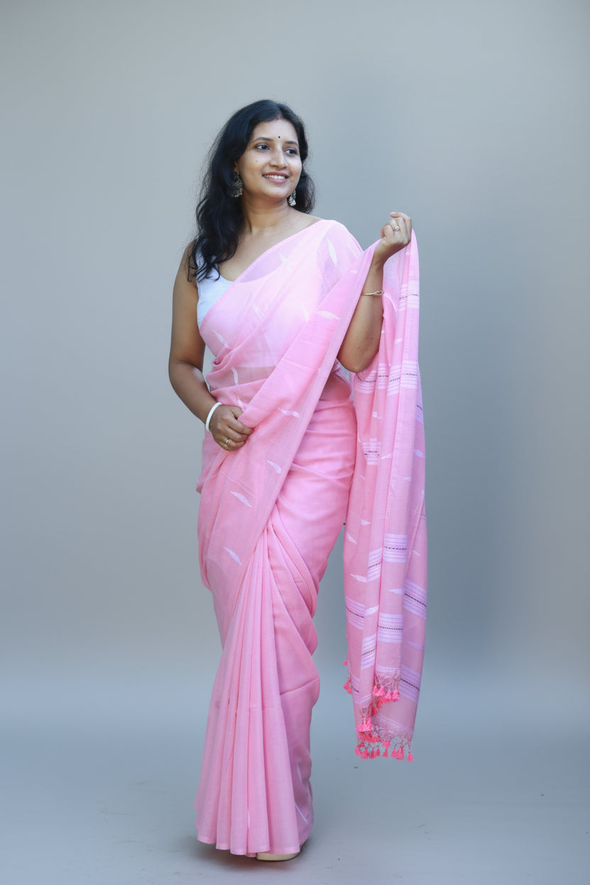 Roselin, pure mul cotton saree.