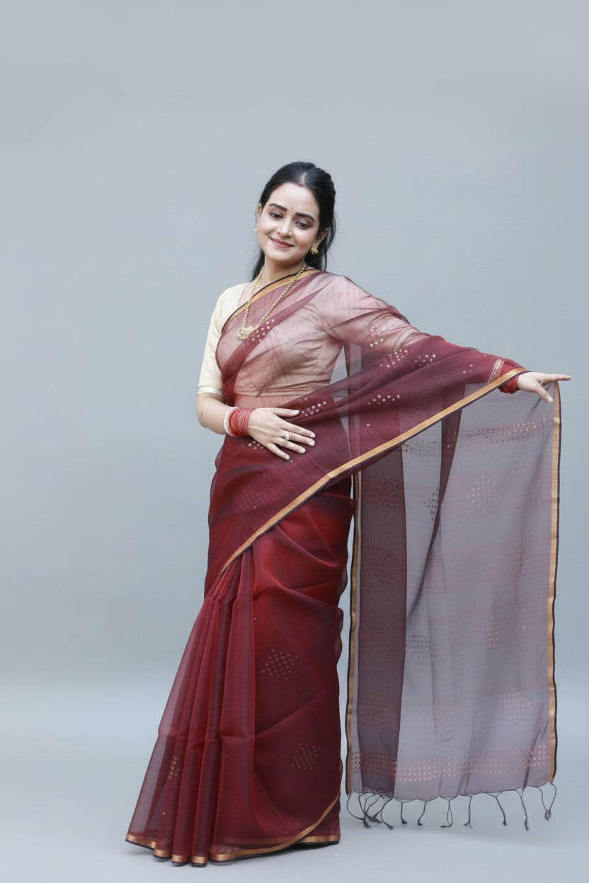 Sangria sitara, muslin saree.