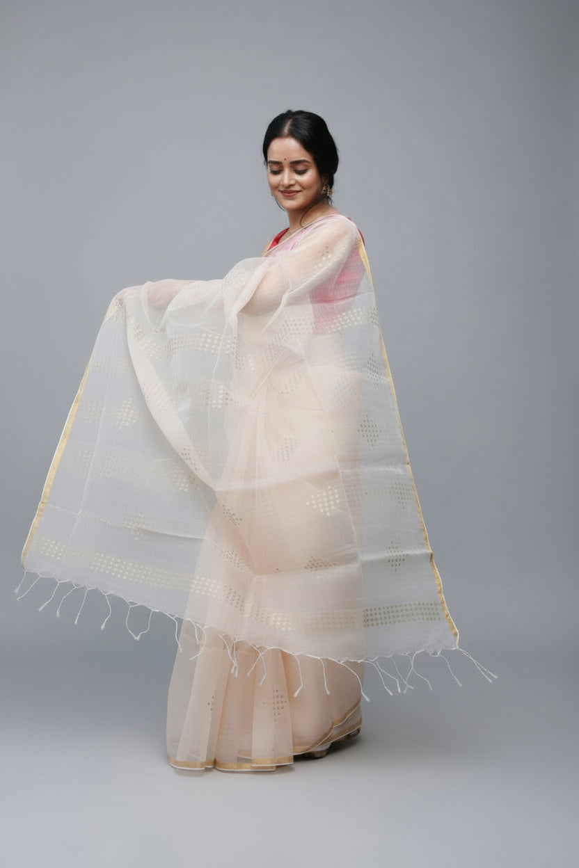 Sunehra sitara, muslin saree.