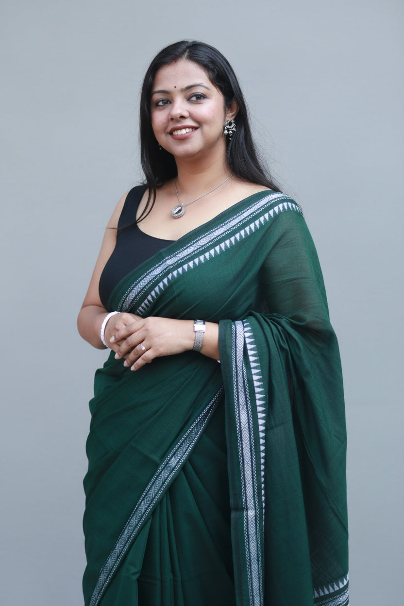 Pine forest, pure cotton Dhonekhali saree.