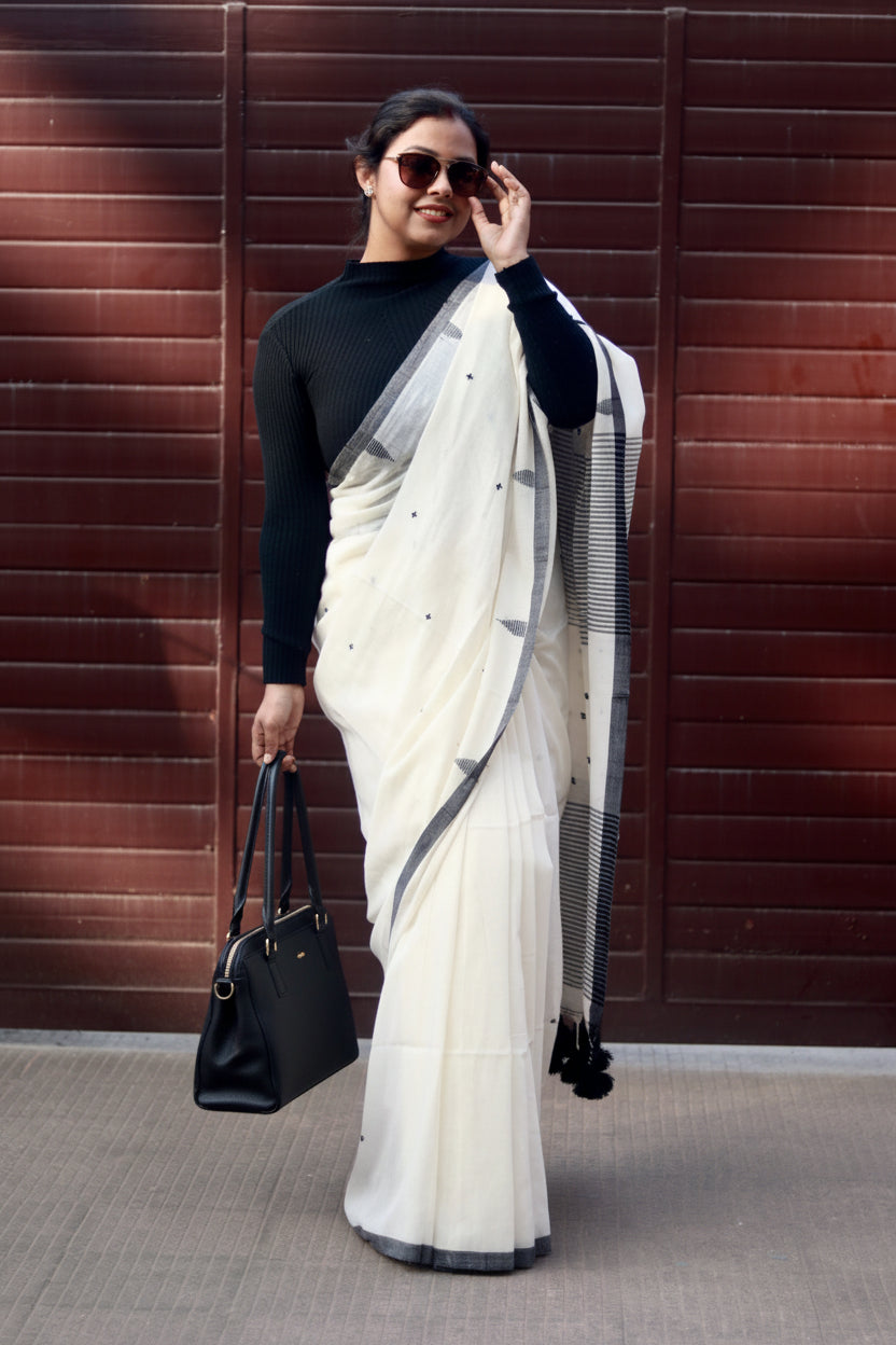 Black Pearl, pure cotton handloom saree.