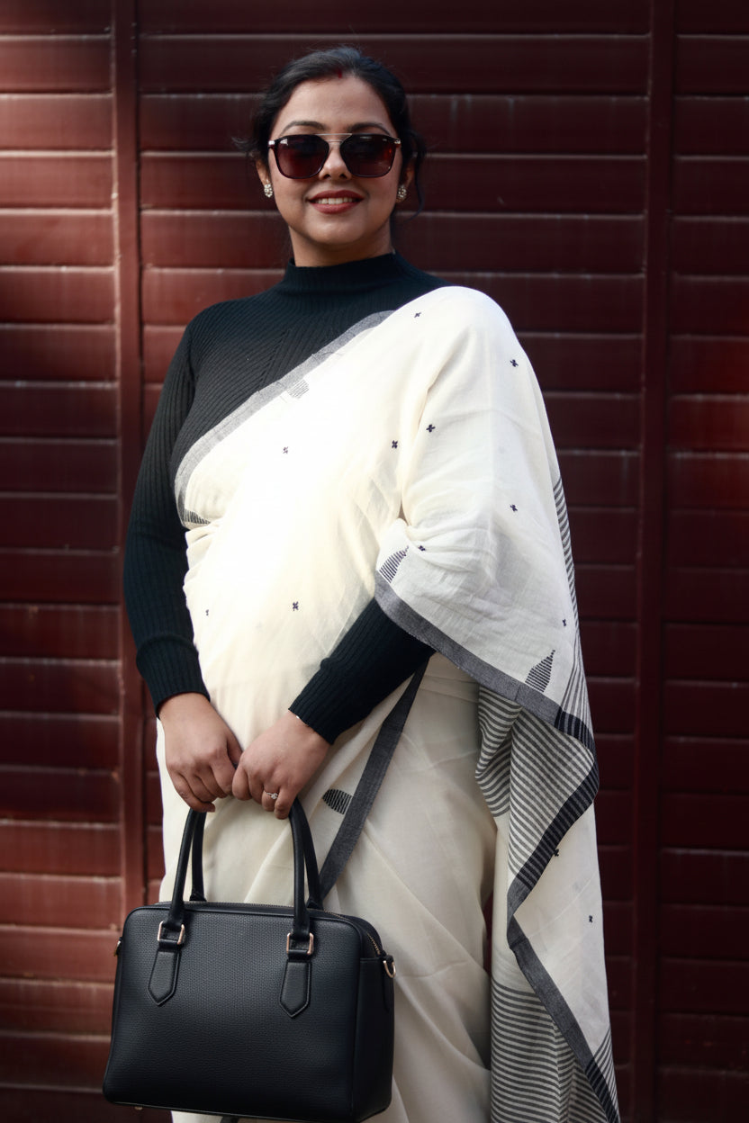 Black Pearl, pure cotton handloom saree.