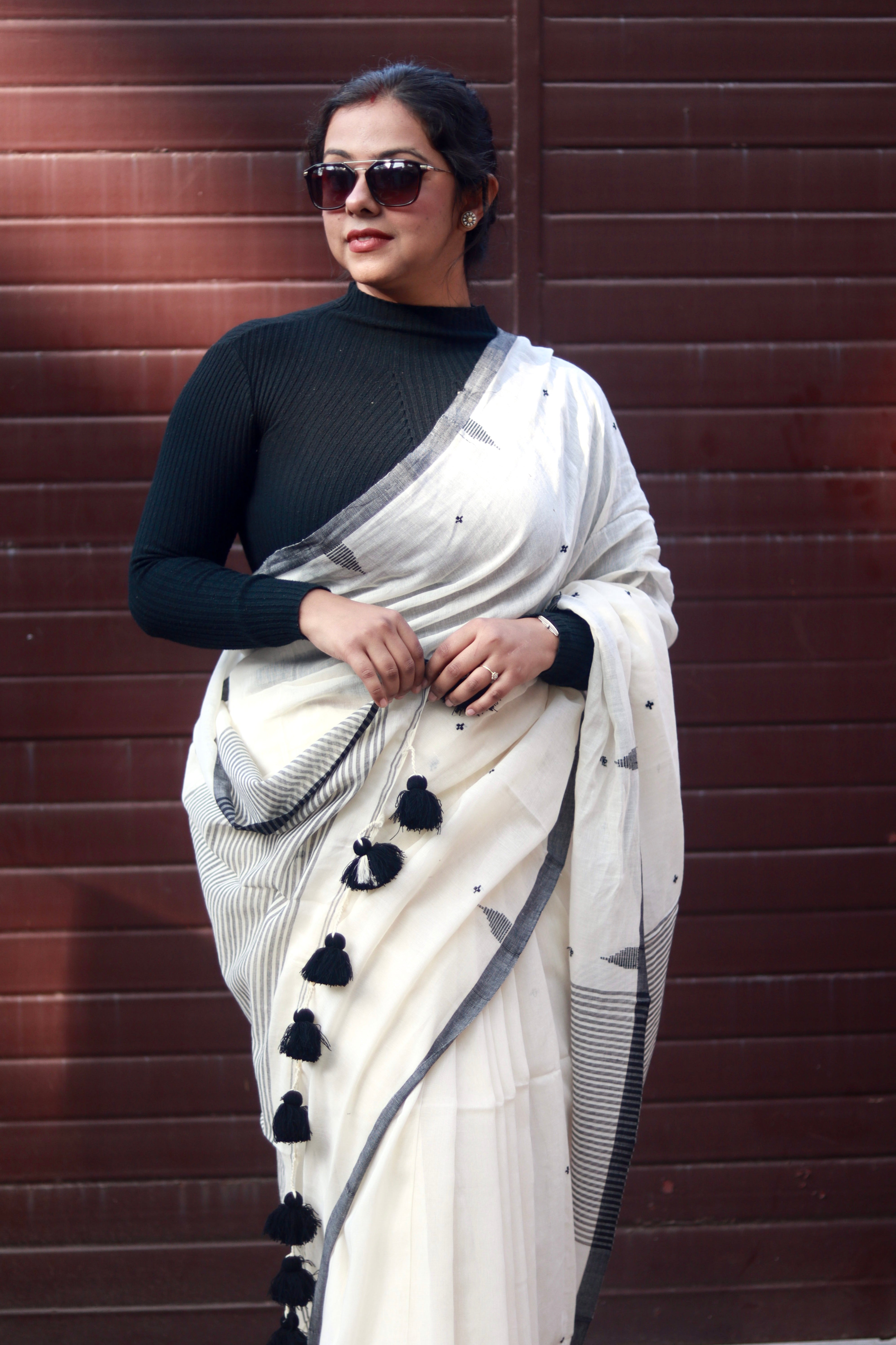 Black Pearl, pure cotton handloom saree.