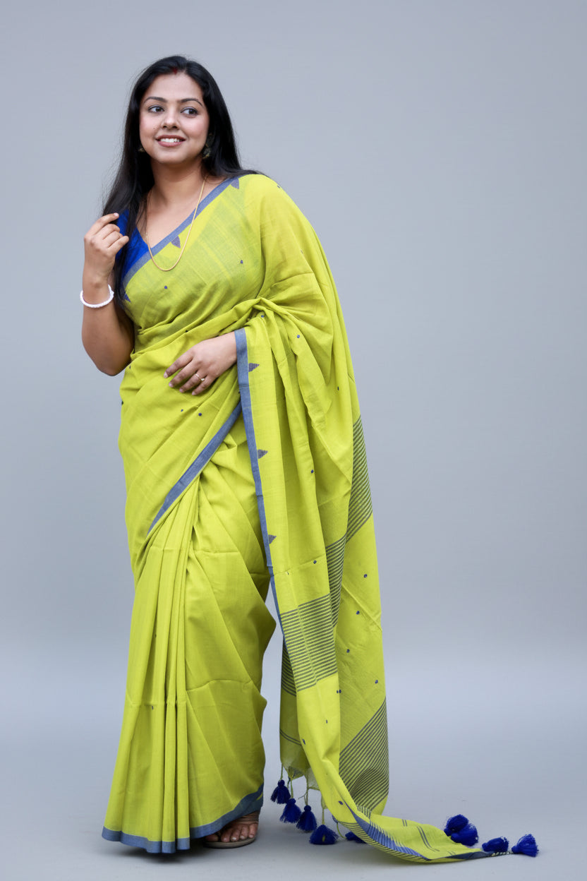 Lemon dale, pure cotton saree