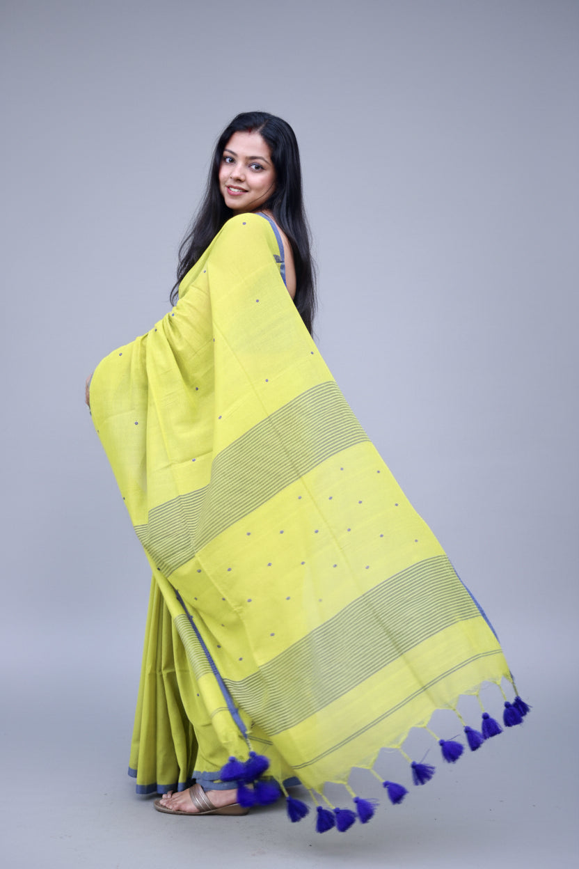 Lemon dale, pure cotton saree
