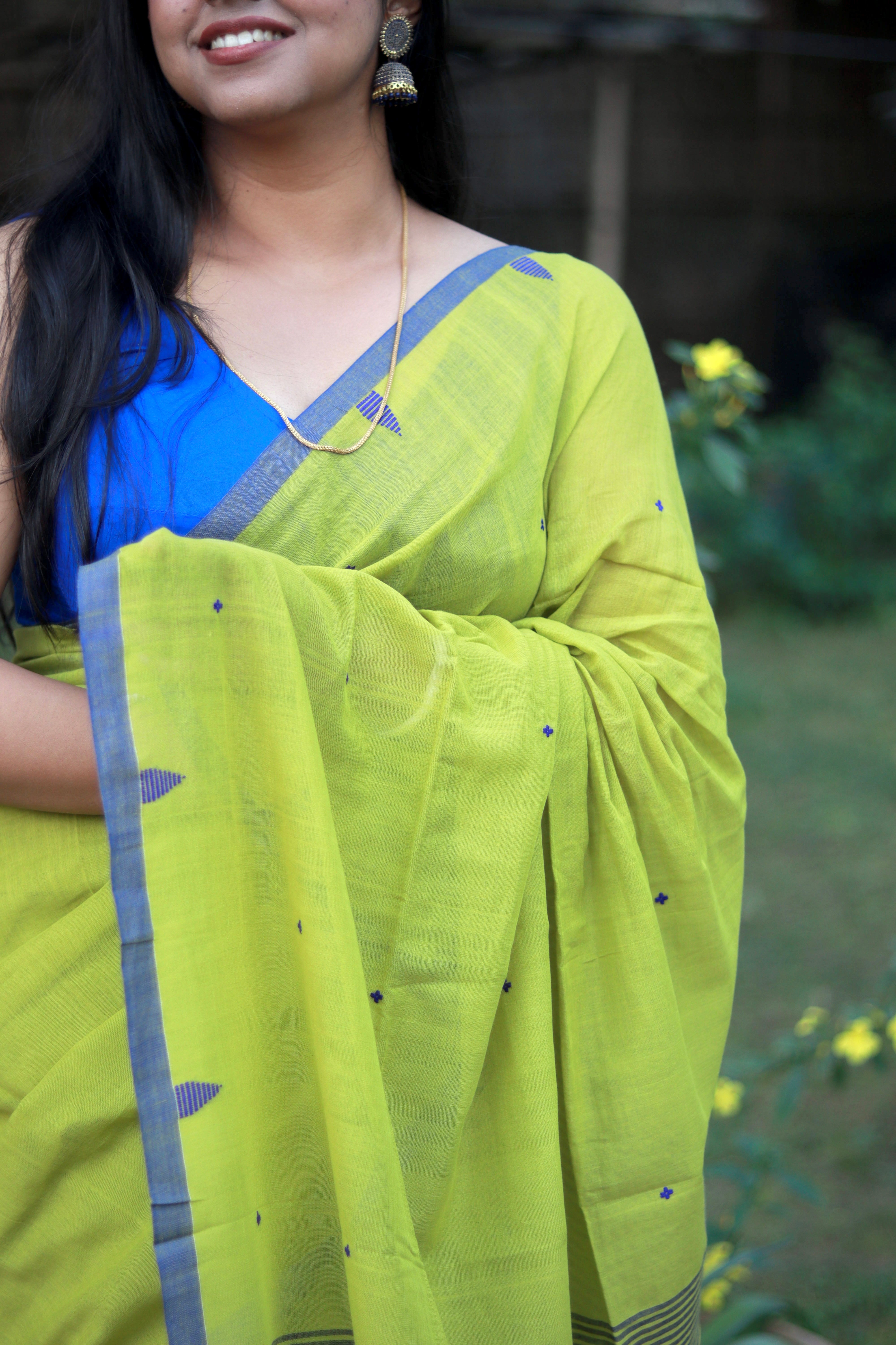 Lemon dale, pure cotton saree