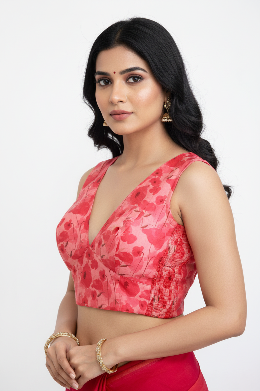 Floralista pink organza blouse