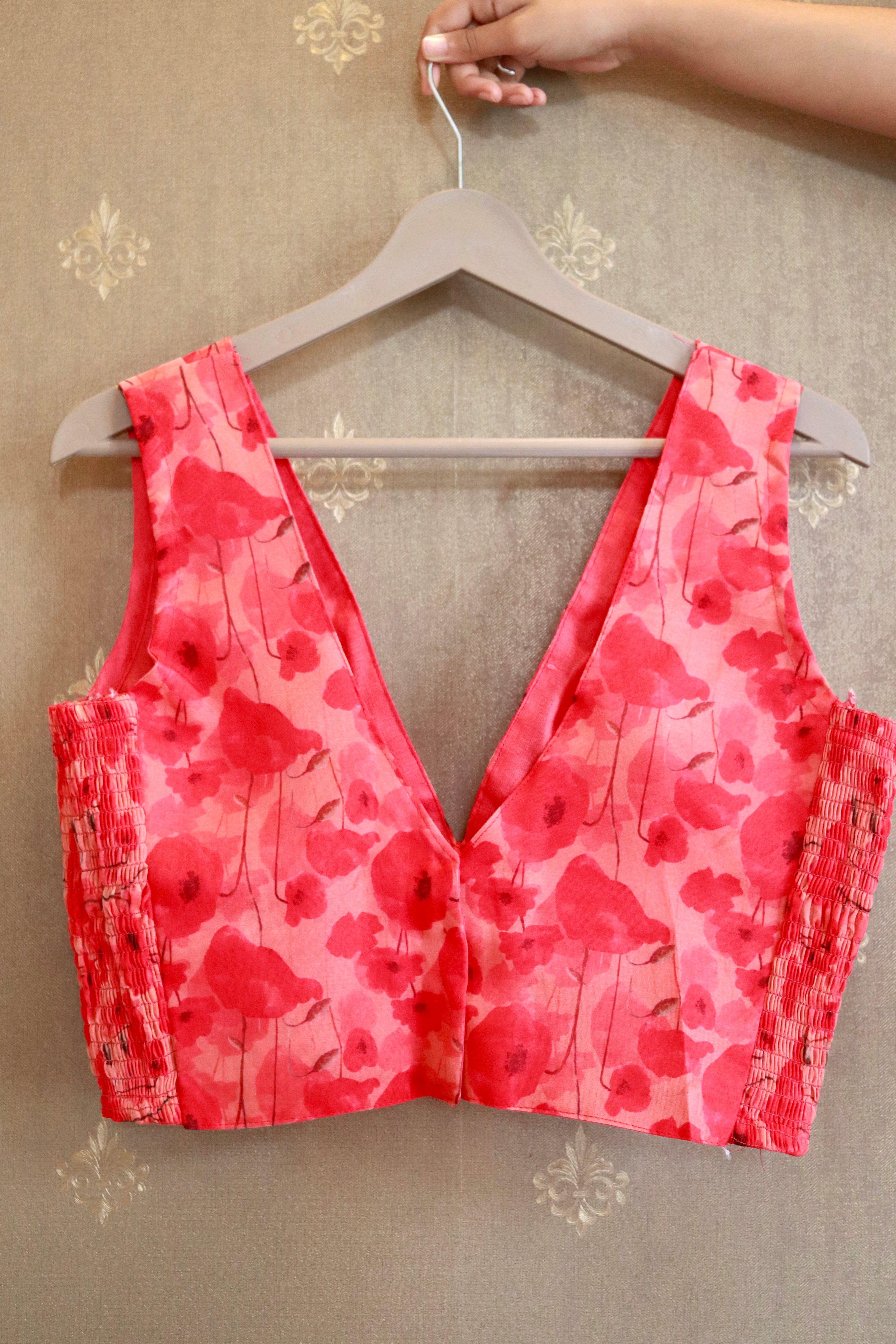 Floralista pink organza blouse