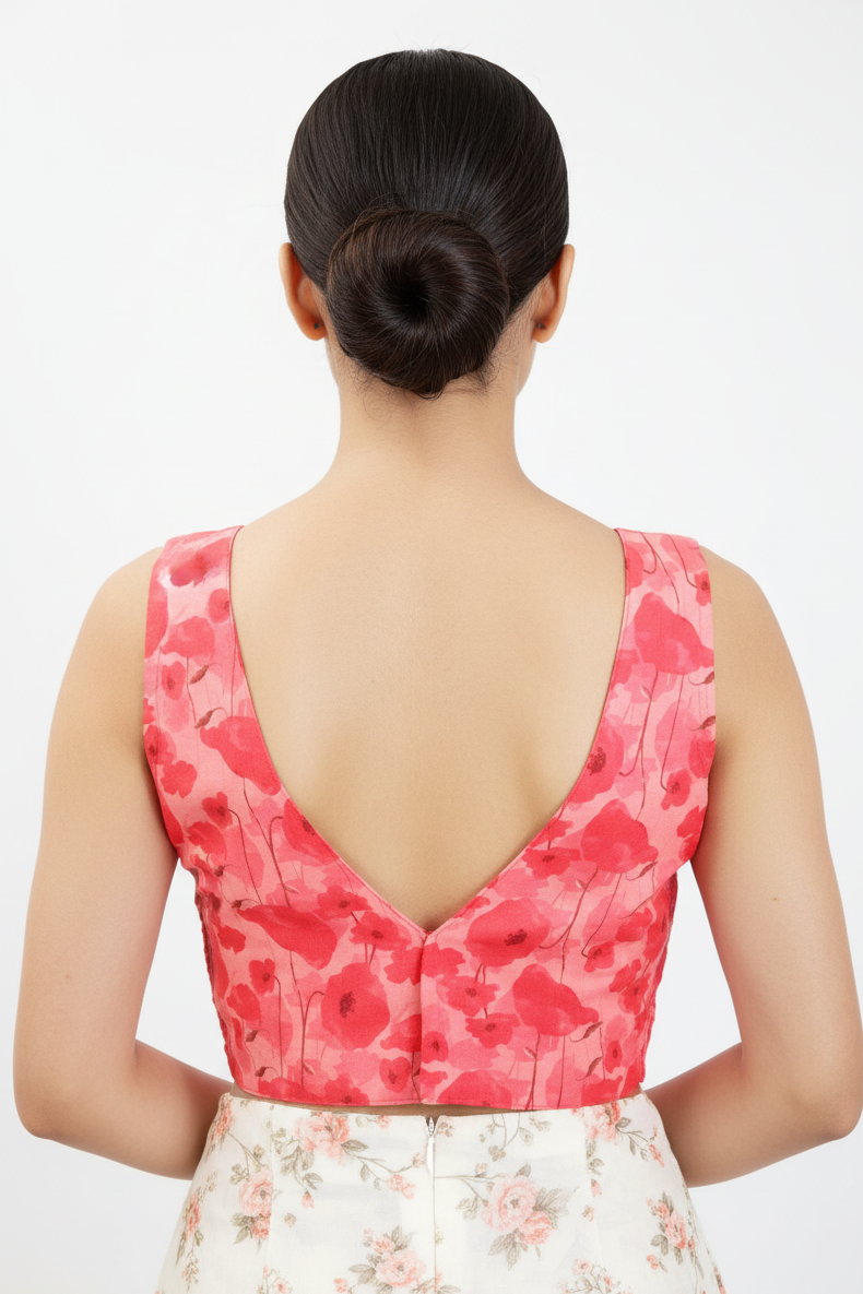 Floralista pink organza blouse