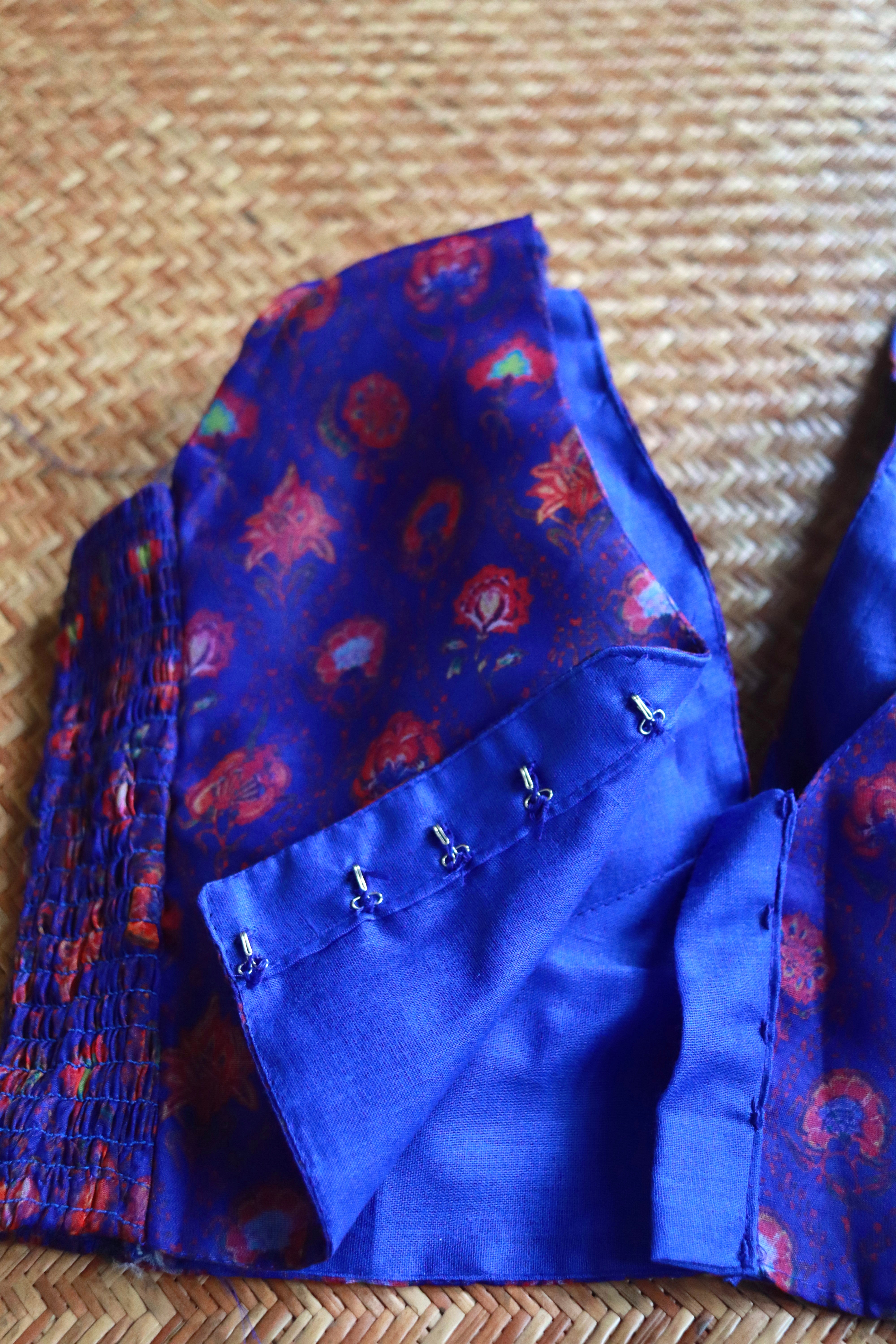 Floralista blue organza blouse