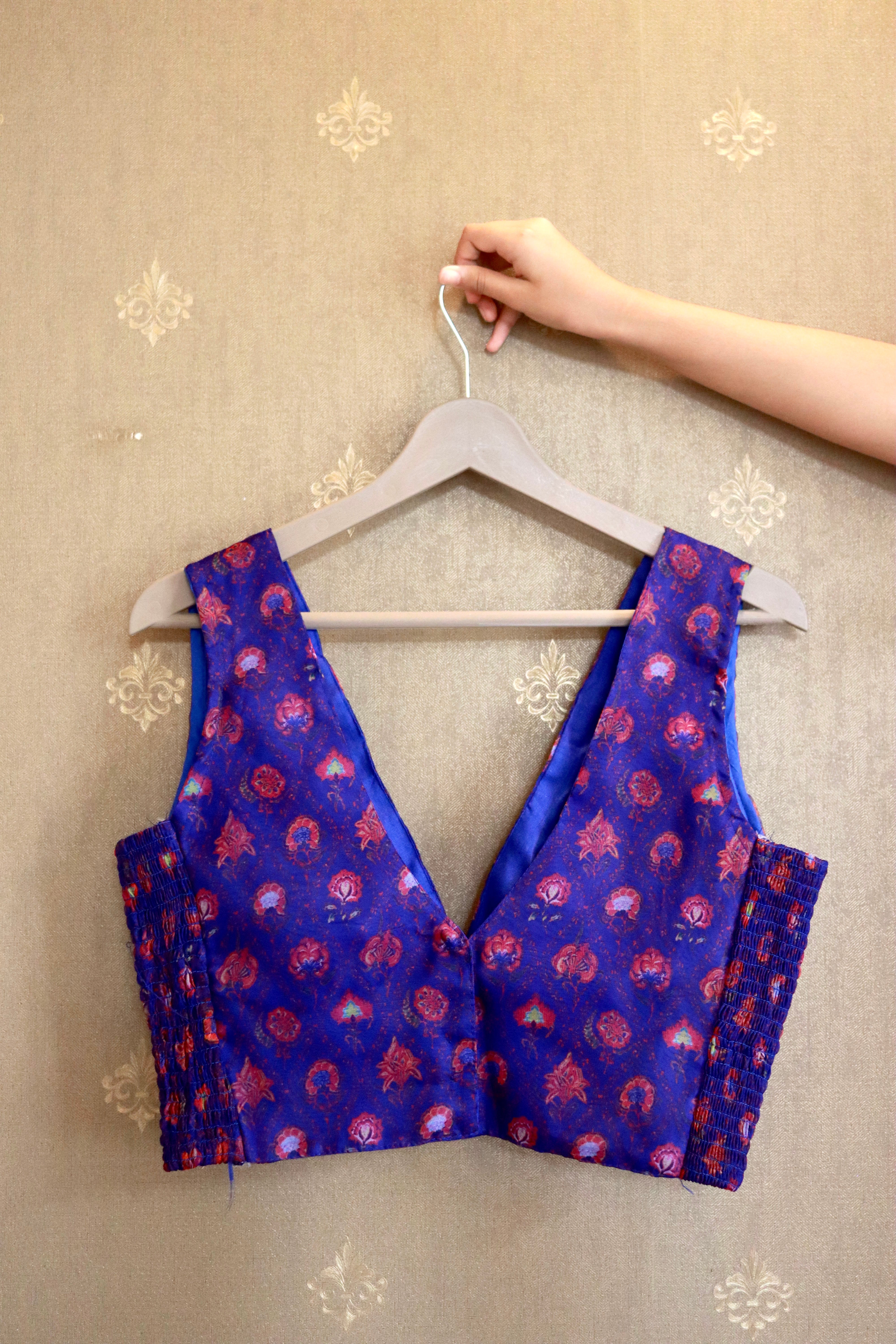 Floralista blue organza blouse