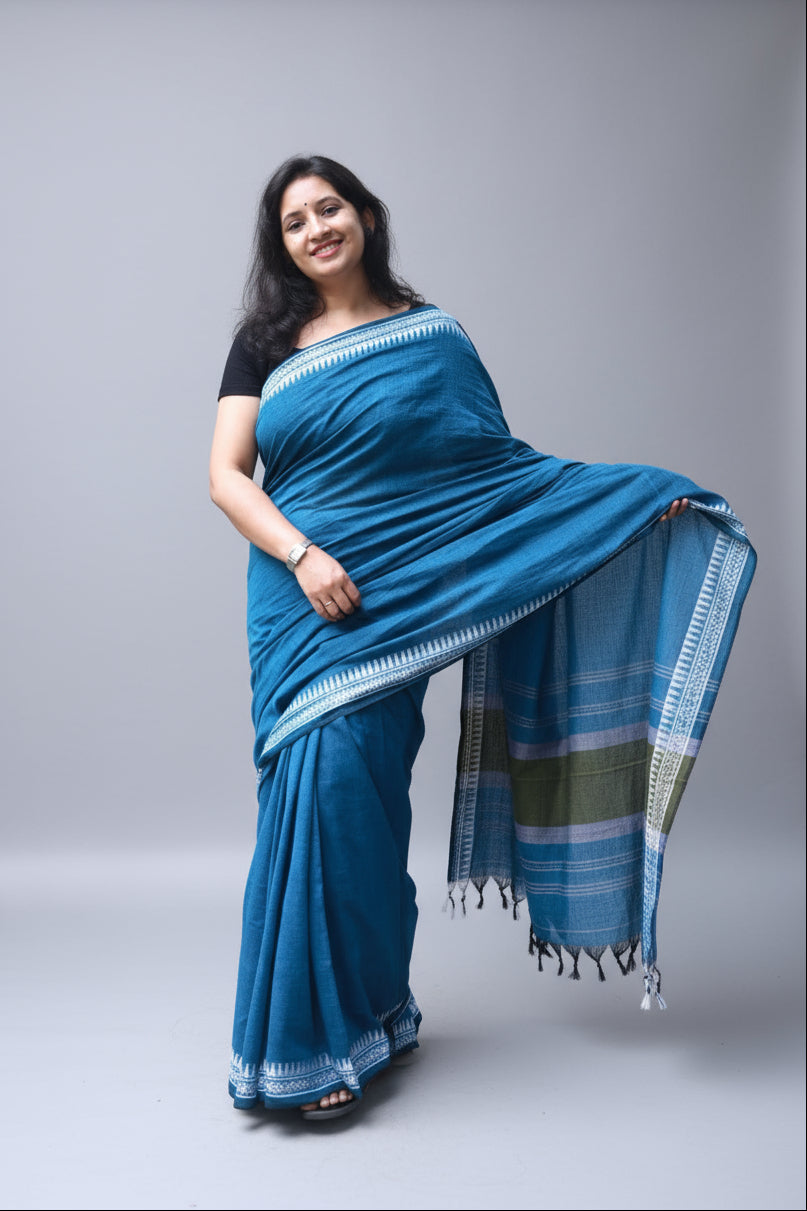 Pushkara, pure cotton Dhonekhali saree.
