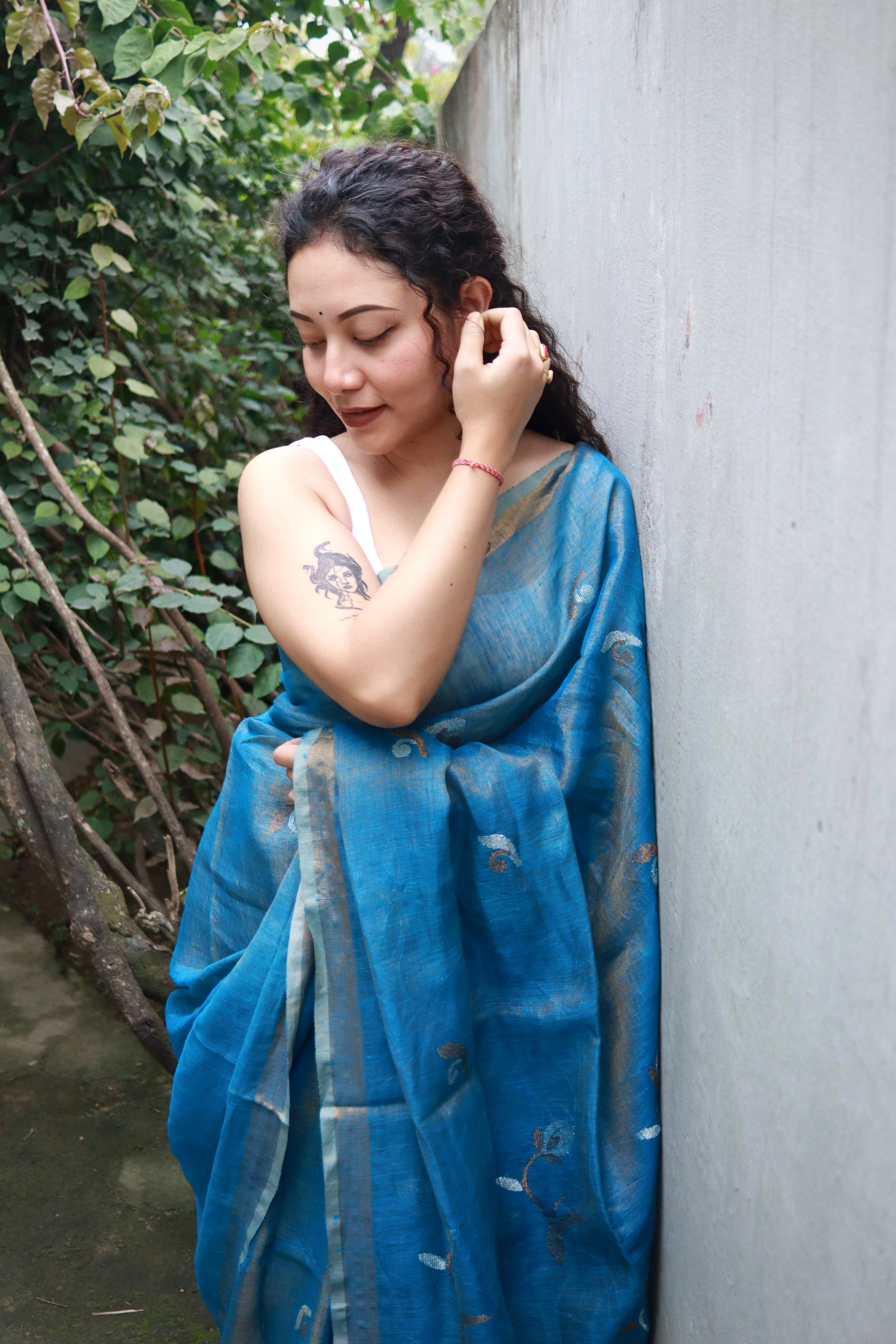 Bloom in linen (blue)