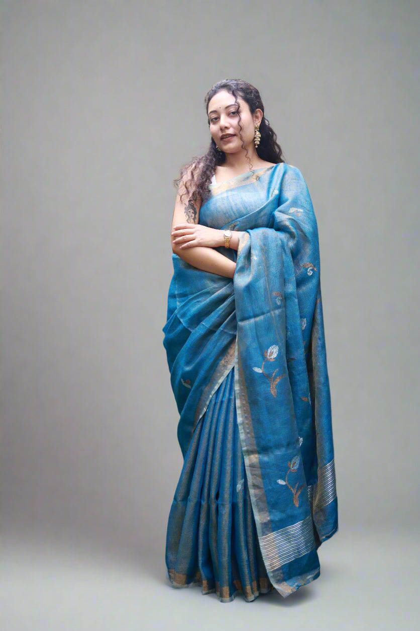 Bloom in linen (blue)